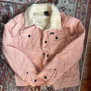 Pink wrangler corduroy/faux fleece jacket